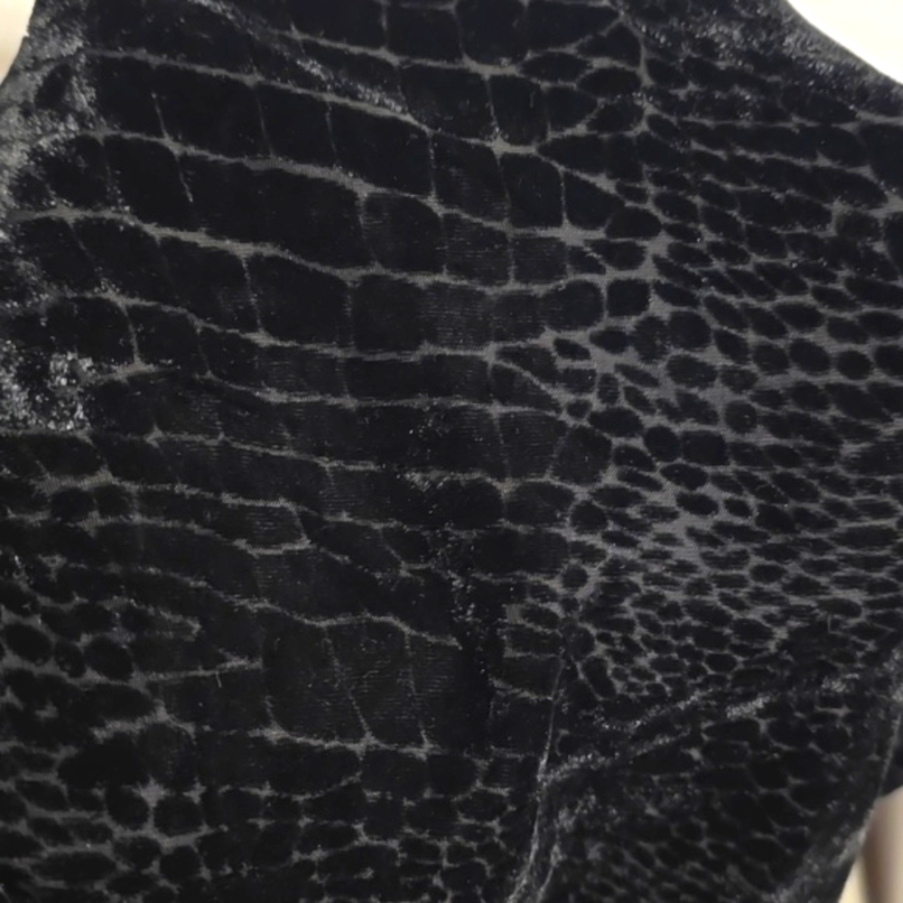 FRAME Cami Tank Top Women's Medium Black Straps Velvet Burnout Croc Witchy - Picture 10 of 11